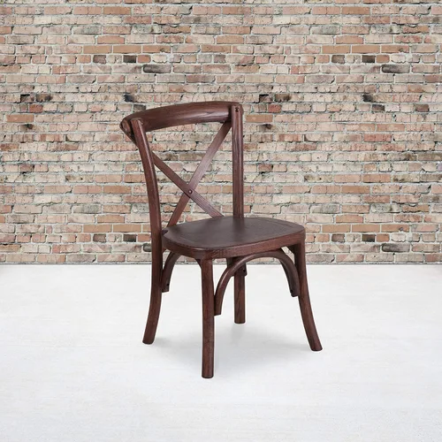 Vista 2 de Flash Furniture HERCULES Series Silla de caoba con respaldo cruzado para niños