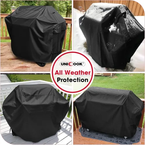 Vista 2 de Cubierta Unicook para parrilla de gas, impermeable, resistente, cubierta para barbacoa de 55 pulgadas, material desteñido especial y resistente a