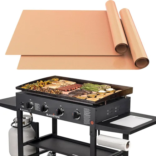 Vista 18 de UBeesize Rollo de Alfombrillas para Parrilla de 13 x 90 Pulgadas para Parrilla al Aire Libre - Tapete de Parrilla BBQ Antiadherente de Servicio