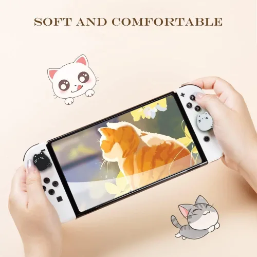 Vista 4 de PERFECTSIGHT Switch Joycon - Tapones de silicona para Nintendo SwitchSwitch LiteSwitch OLED, cubierta de botón analógico suave para NS Joycon