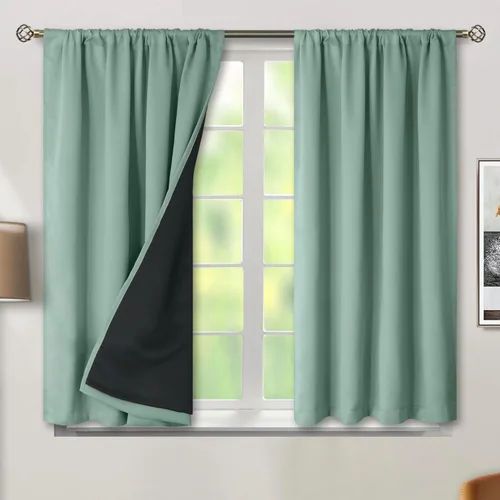 Vista 53 de BGment - Cortinas opacas para sala de estar de 63 pulgadas de largo, juego de 2 paneles, cortinas para oscurecer toda la habitación, cortinas