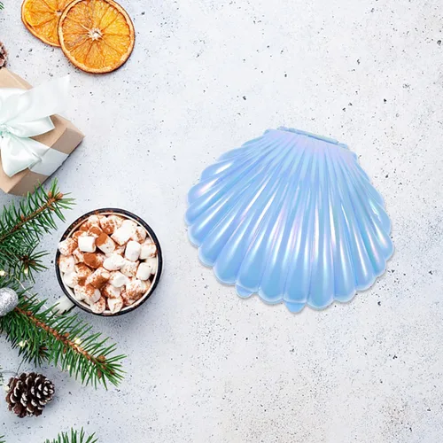 Vista 4 de Gadpiparty Cajas de dulces de conchas marinas, 10 unidades de plástico para boda, caja de almacenamiento de conchas marinas, caja de almacenamiento