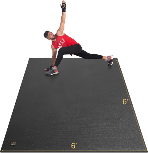 Vista 14 de GXMMAT Large Exercise Mat 6'x4'/6'x5'/6'x6'(7mm), Thick Workout Mats for Home Gym Flooring, Extra Wide Non-Slip Durable Cardio Mat, Shoe Friendly