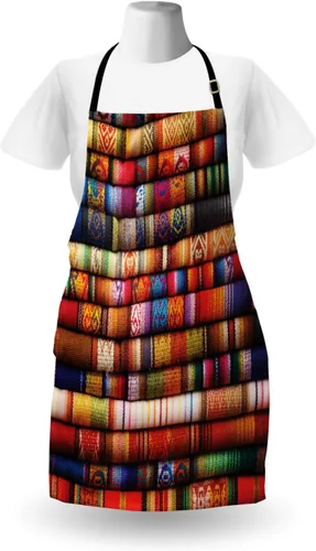 Vista 2 de Lunarable Delantales multicolores impresos digitales, Ciruela Azul Mar