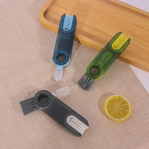 Vista 5 de Juego de cepillos de limpieza 3 en 1 para tapa de taza, herramientas de limpieza de botellas de aislamiento multifuncional, limpiador multipropósito