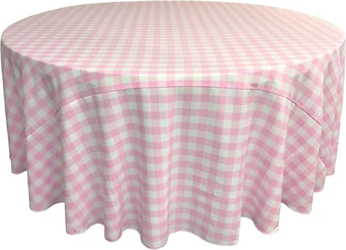 Vista 20 de Mantel LA Linen, redondo, a cuadros, polivinílico, 51 pulgadas.