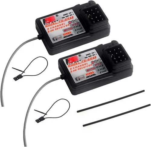 2 receptores Flysky FS-GR3E, receptor de largo alcance 2.4G 3CH para FS-GT2 FS-GT2B FS-GT3B FS-GT3C FZ-IT4S RC Transmisor de barco de coche