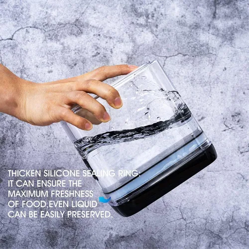 Vista 4 de Recipiente hermético de almacenamiento de alimentos, plástico transparente sin BPA, recipientes de organización de cocina y despensa