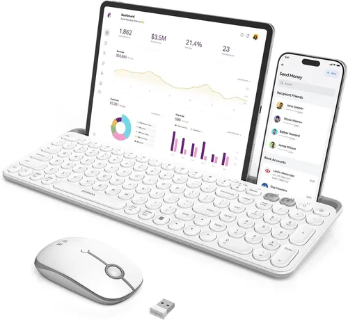 Vista 10 de seenda Combo de teclado y mouse Bluetooth CTU-301 para iPad, color negro