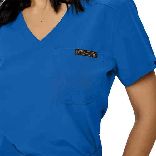 Vista 5 de Monarch Uniforms Camiseta médica para mujer con un bolsillo para mujer