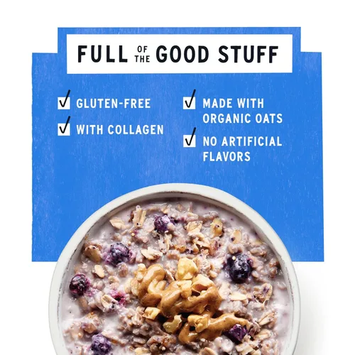 Vista 5 de purely elizabeth Avena con proteína de colágeno, nuez de arándano, sin gluten, 8 onzas (paquete de 6)