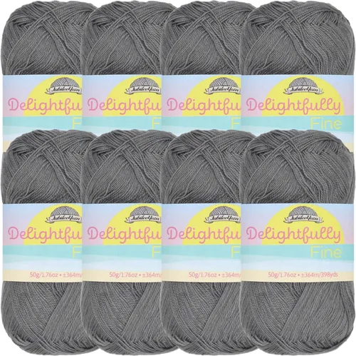 Vista 17 de JubileeYarn - Ovillo de hilo deliciosamente fino, 1.76 oz/madeja de rayón de bambú, color rosa polvo, 4 madejas