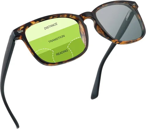 Vista 12 de YEIN Gafas presbípicas multifocales progresivas, gafas de sol grises fotocrómicas, aumento de 0.00/+1.00 para hombres/mujeres