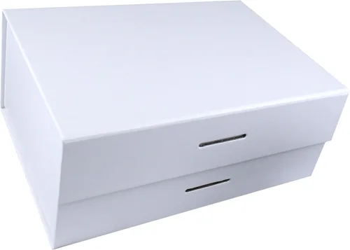 Vista 40 de PACK2PACK Caja de regalo plegable de lujo con cinta extraíble, caja plegable con cierre magnético, bodas, despedidas de soltera, regalos Negro/Blanco