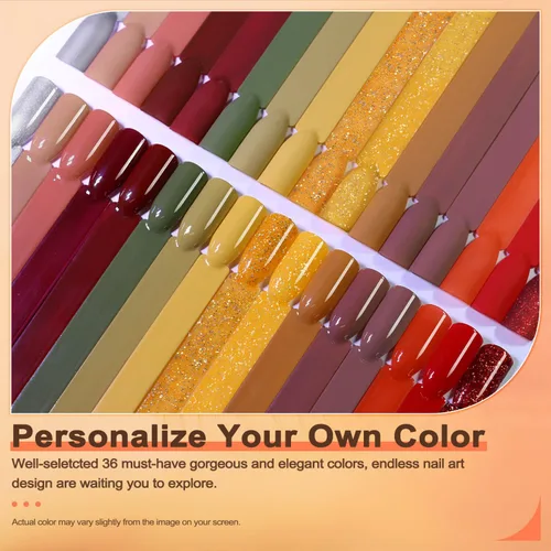 Vista 2 de Lavender Violets - Kit de uñas de 22 piezas para Halloween con 16 colores en polvo de inmersión: rojo, marrón, dorado, verde con líquido para uñas