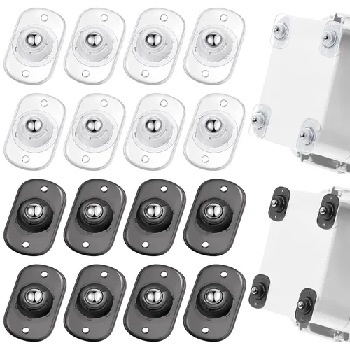 Vista 33 de Honoson 8 Piezas Ruedas Giratorias Autoadhesivas Rodillos para Electrodomésticos Deslizadores de Electrodomésticos para Cocina Rueda Universal Negro