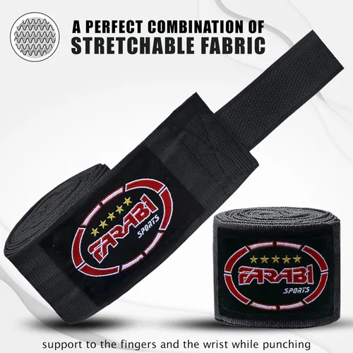 Vista 5 de FARABI - Vendas de mano de boxeo para niños, 8.2 ft, vendas de mano junior, envolturas de mano para boxeo, Muay Thai, MMA Boxeo, vendas de mano