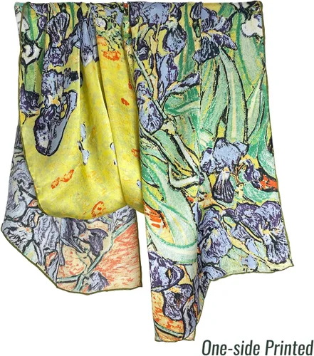 Vista 3 de Bufanda de seda de morera 100% para mujer, bufandas cuadradas y largas, chales y envolturas para artista, colección de regalo