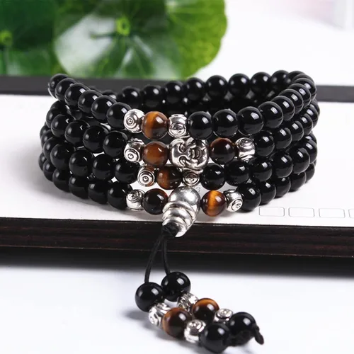 Vista 5 de RUBYCA Buddha cuentas sueltas de metal antiguo estilo tibetano espaciador para hacer joyas, pulseras, collares, manualidades