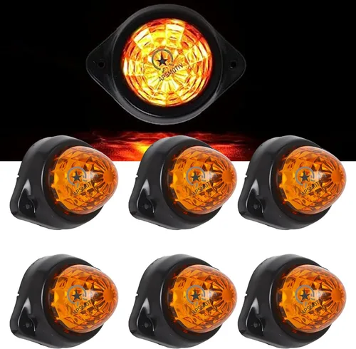 Vista 22 de Paquete de 10 luces LED para semirremolques para semirremolques, 12 V, impermeable, luces de pollo ámbar para semircamiones, carga carga, luces