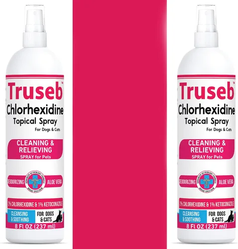 Vista 13 de Truseb - Champú tópico de ketoconazol y clorhexidina para perros, gatos y caballos agradablemente perfumado con un aroma a melón de pepino con aloe