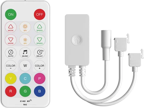 PAUTIX Kit de controlador LED RGB SP643E, control de aplicación iOS/Andriod 2.4G RF control remoto inalámbrico, controlador LED/atenuador, para tira
