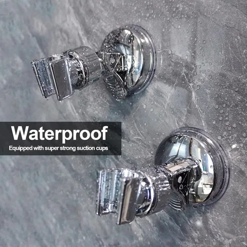 Vista 3 de BlingKingdom 2 soportes ajustables para cabezal de ducha, soportes de montaje de ducha sin taladro, clips extraíbles para cabezal de ducha de mano