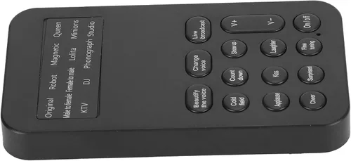 Vista 3 de Cambiador de voz, mini tarjeta de sonido de mano con 8 efectos de sonido/12 embellecimientos de voz/función de canción K, máquina portátil