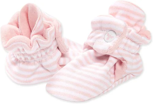 Burt's Bees Baby Botines unisex del bebé, calcetines infantiles ajustables del deslizador de los zapatos del algodón orgánico