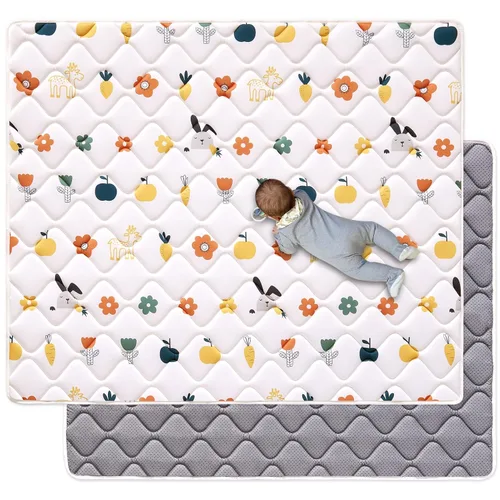 Vista 11 de Tapete de Juego de Espuma Premium Inodoro para Bebés de 36" x 36", Tapete de Gateo de Tela de Microfibra Suave para Piso - Cómodo e Hipoalergénico