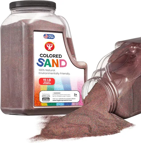 Vista 41 de Hygloss Products - Arena de juego de colores , balde de arena de manualidades colorido, 1 libra, arcoíris brillante