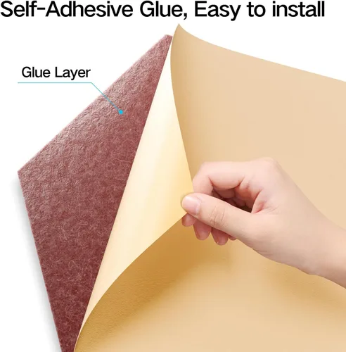 Vista 117 de Paquete de 12 paneles acústicos autoadhesivos de 12 x 10 x 0.4 pulgadas, paneles de espuma a prueba de sonido con alta densidad, elegante diseño