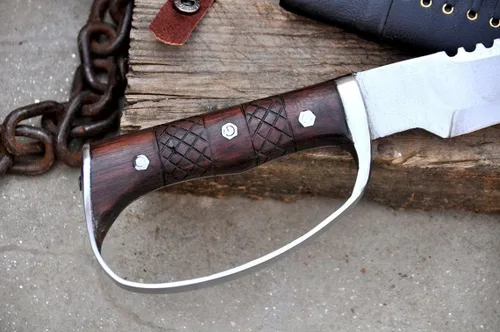 Vista 3 de Cuchillo Machete D-Guard de 18 pulgadas - Cuchillo Machete - Machete de Cuchilla Hecho a Mano - Equilibrio Templado Agua - Listo para usar