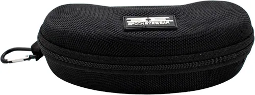 Vista 7 de Epoch Eyewear Brodie Sport Golf Tenis Pickleball Gafas de sol de seguridad con funda negra con cremallera y bolsa de microfibra marco negro lente