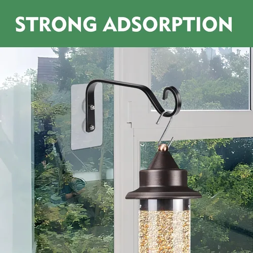 Vista 3 de DECOHS 3 ganchos para colgar comederos de pájaros en ventana, ganchos fuertes para colgar comederos de pájaros, soporte para comederos de pájaros