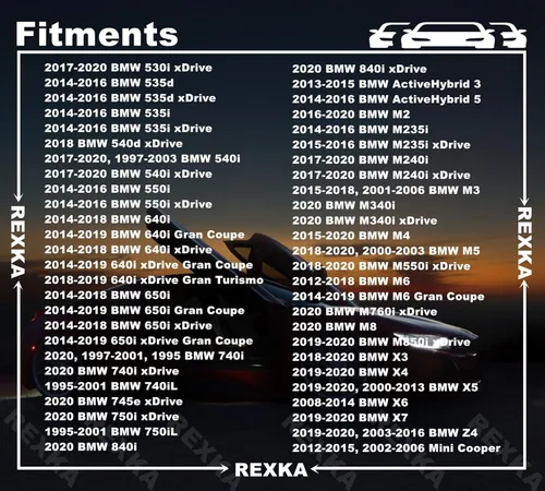 Vista 4 de Rexka 20 piezas Remache de clip de retención para parachoques compatible con BMW 51-11-8-174-185 51118174185