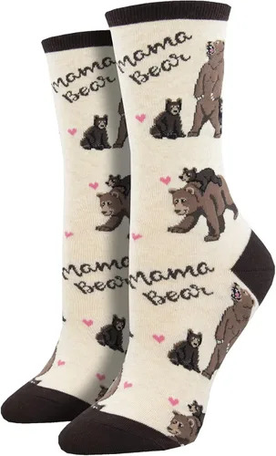 Socksmith Mama Bear Ivory Heather 9-11 (tallas de zapatos de mujer 5-10.5), Marfil