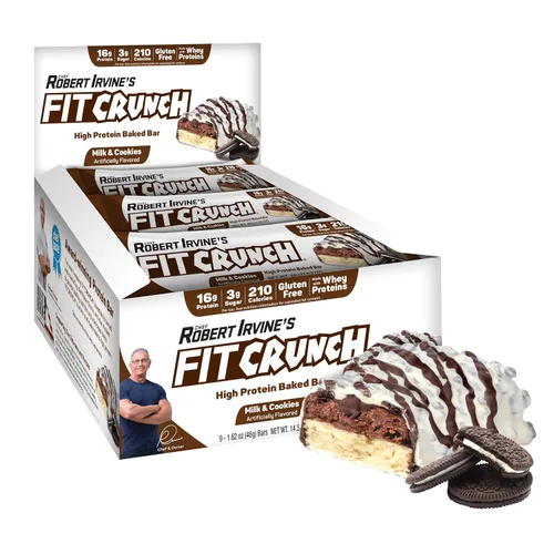 Vista 11 de FITCRUNCH Barras de proteínas tamaño aperitivo, barra horneada de 6 capas, 0.11 onzas de azúcar, sin gluten y núcleo suave para pastel
