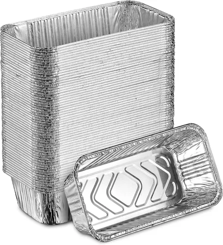 Vista 8 de MontoPack Sartenes desechables de aluminio para pan Tamaño estándar profundo de 15.2 x 8.9 cm, recipientes de papel de aluminio extra grueso