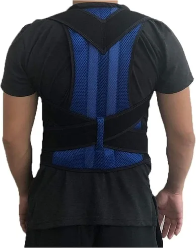 Vista 8 de Corrector de postura de espalda para hombres y mujeres, soporte de clavícula, correctivo, encorvado y jorobado, ajustable para adolescentes, espalda