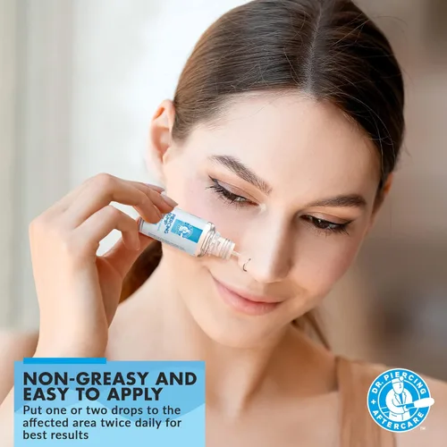 Vista 3 de Dr. Piercing Aftercare Toallitas y protuberancias – Cuidado posterior de piercings Solución salina para piercings – Queloid Bump Ear Piercing