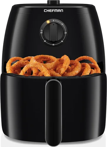 Vista 10 de Chefman TurboFry - Freidora de aire de 2 cuartos de galón, cesta y bandeja apta para lavavajillas, utiliza poco o ningún aceite para alimentos Negro