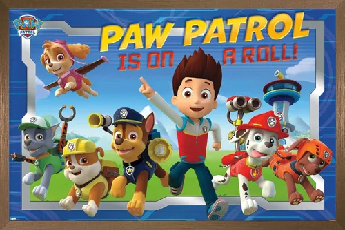 Vista 11 de Nickelodeon Paw Patrol - Póster de pared de tripulación, 22.4 pulgadas de largo x 14.7 pulgadas de ancho, versión enmarcada plateada Versión