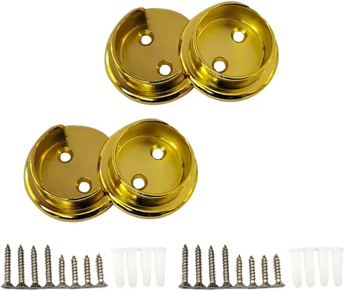 Vista 34 de QCAA Juego de soportes de barra de armario de metal sólido resistente, 1-3/8'', blanco mate, 4 pares, fabricado en Taiwán