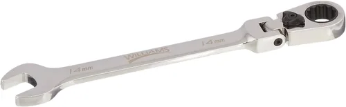 Vista 9 de Williams JHW1210RCF Llave combinada SAE reversible de cabeza flexible de 12 puntos, con acabado cromado pulido - 5/16 pulgadas