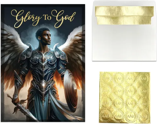 Vista 3 de African American Expressions - Juego de tarjetas navideñas en relieve en caja - Diseños de temporada inspiradores - Juego de 15 (5x7) tarjetas