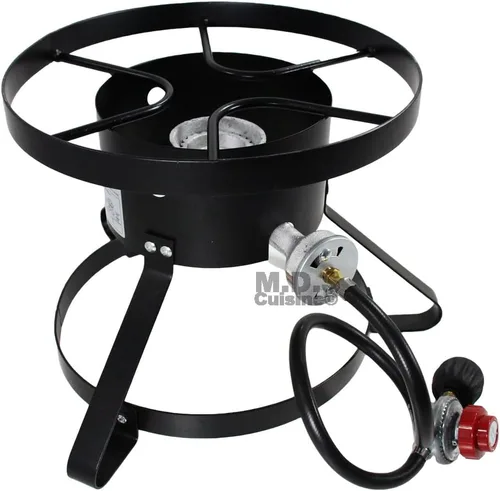Quemador de alta presión al aire libre Cocina Gas sola estufa de propano Camping Quemador con manguera y regulador