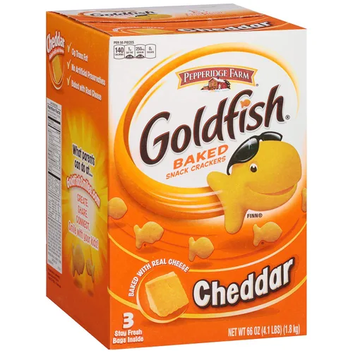 Vista 7 de Pepperidge Farm Goldfish Baked Snack Crackers, queso cheddar, 1 onza, paquete de 60