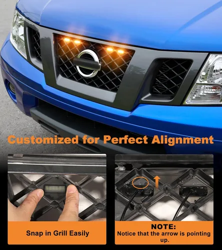 Vista 5 de Luces de rejilla de parachoques delantero para Nissan Frontier 2009-2021 Accesorios LED Marca de circulación Marcas de acento DRL Se ajusta a PRO 4X