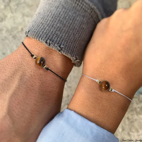 Vista 4 de 2 pulseras de cristal de cornalina hechas a mano con piedras preciosas curativas naturales con tarjetas de deseos, pulsera trenzada ajustable